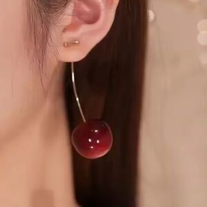 Anthropologe Cherry Red Dangle Earrings